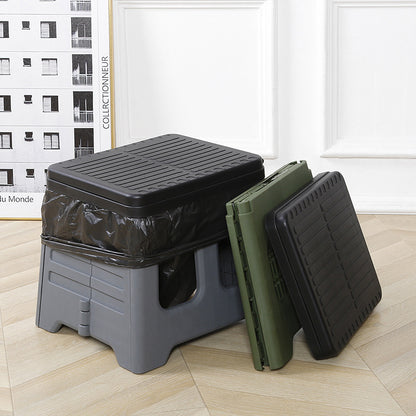 Portable Folding Outdoor Toilet with Lid