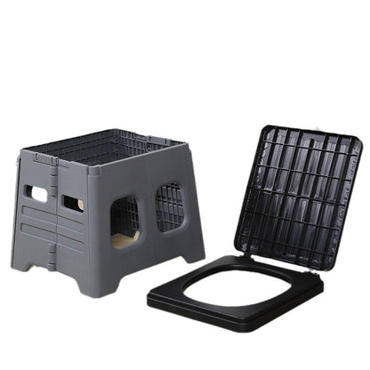 Portable Folding Outdoor Toilet with Lid