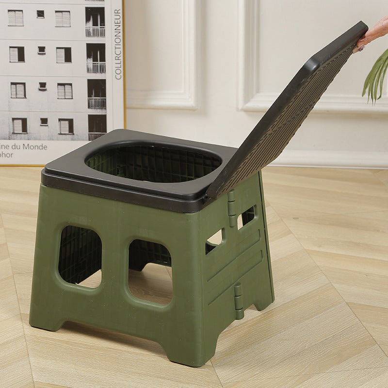 Portable Folding Outdoor Toilet with Lid