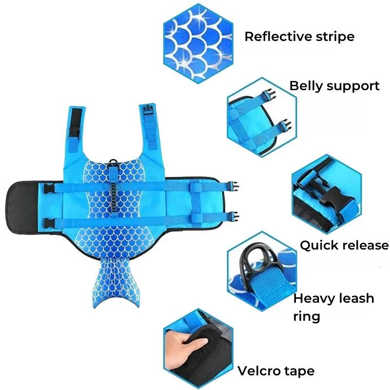 Green Scales Pattern Pet Life Jacket for Dogs