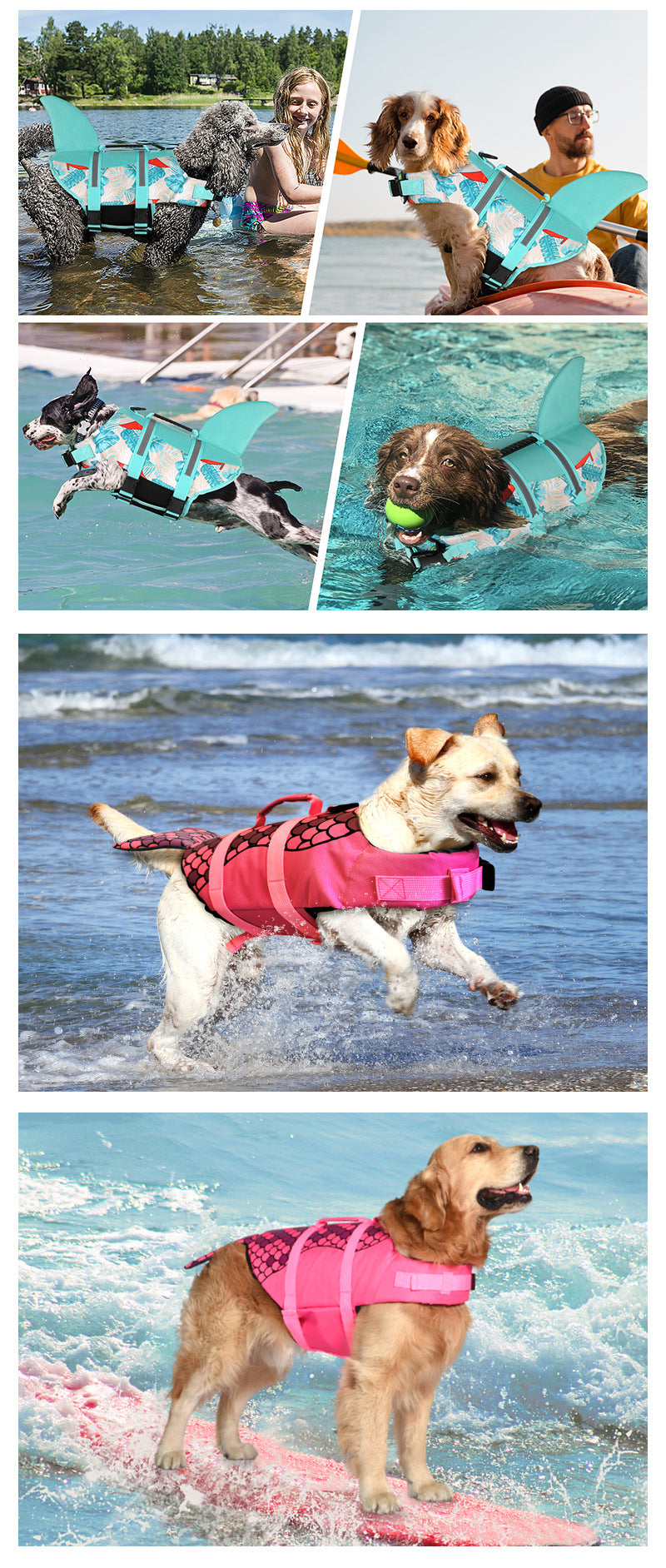 Green Scales Pattern Pet Life Jacket for Dogs