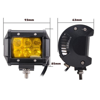 Pair 4 inch CREE LED Light Bar - Amber
