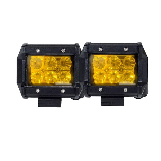 Pair 4 inch CREE LED Light Bar - Amber